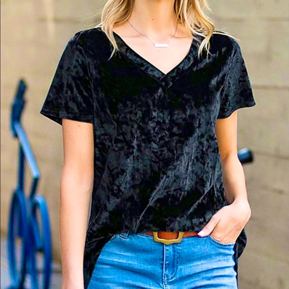 Amaryllis Crushed Velvet Hi-Low Shi…